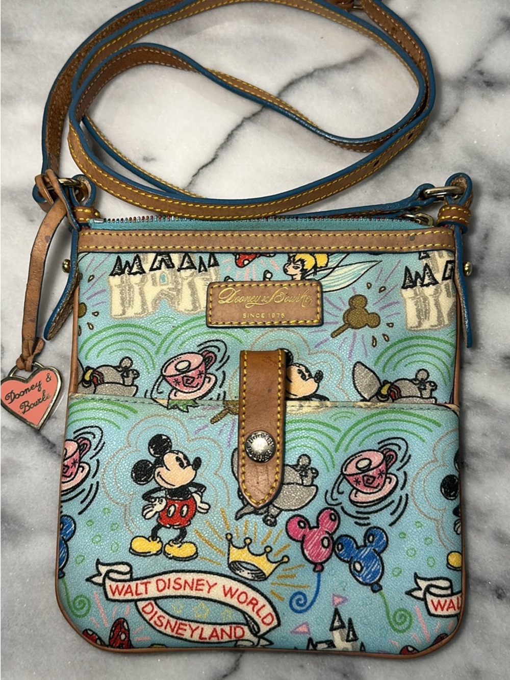 Dooney & Bourke Pastel Blue Disney Mickey Crossbody Bag
